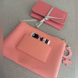 NEW PANDORA Me x Millie Bobby Brown Pink Wristlet & Trifold Jewelry Charm Case